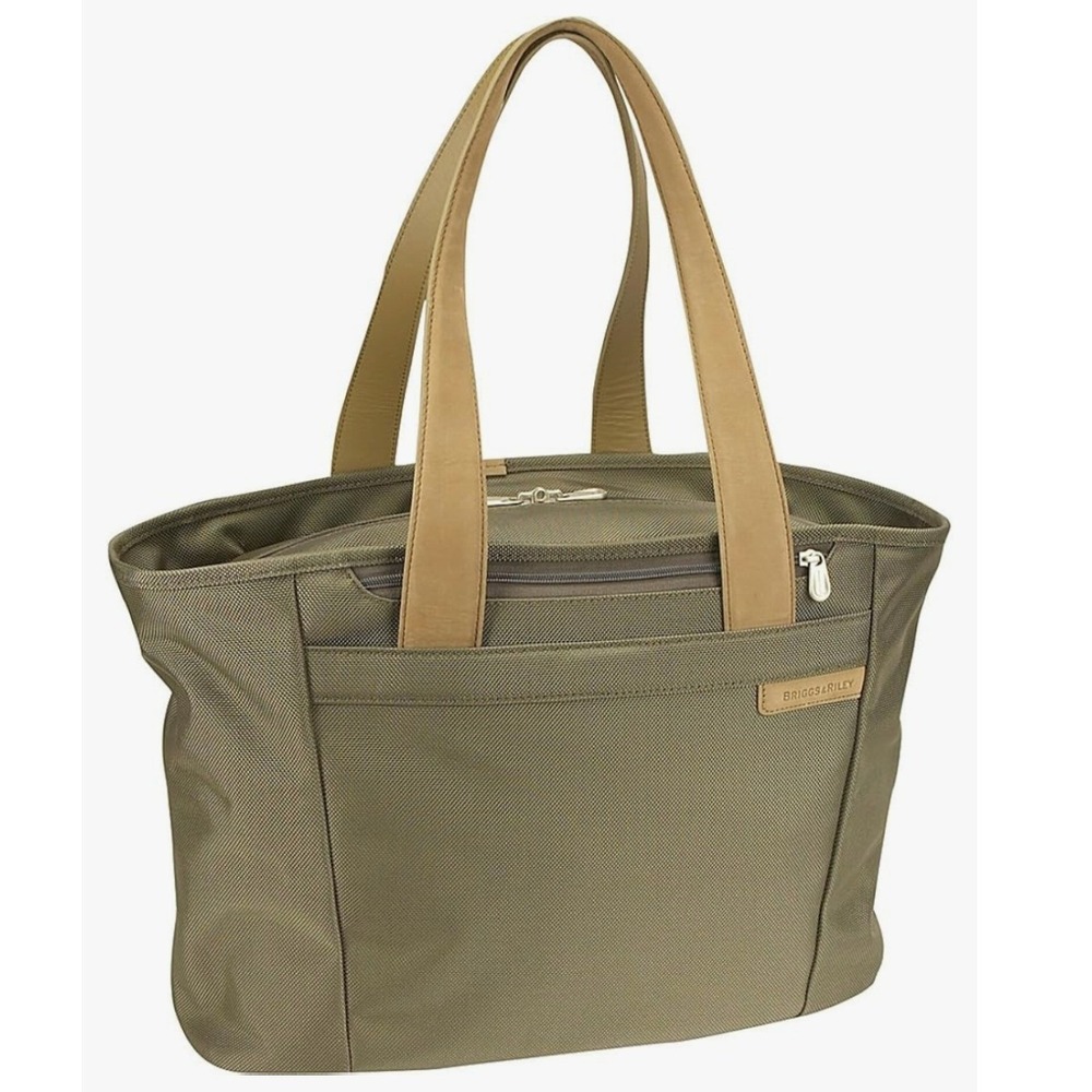 Briggs & Riley Baseline Large Shopping Tote Olive Green Ballistic Nylon Bag
